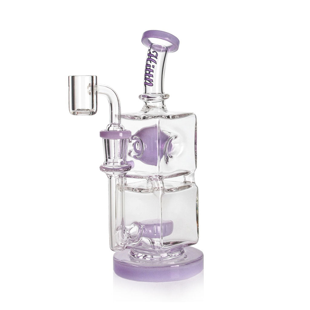 Hittn showerhead perc dab rig with double cube chamber, view 3