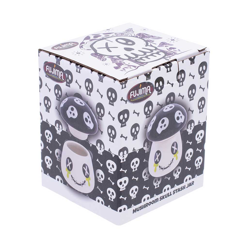 MUSHROOM SKULL STASH JAR