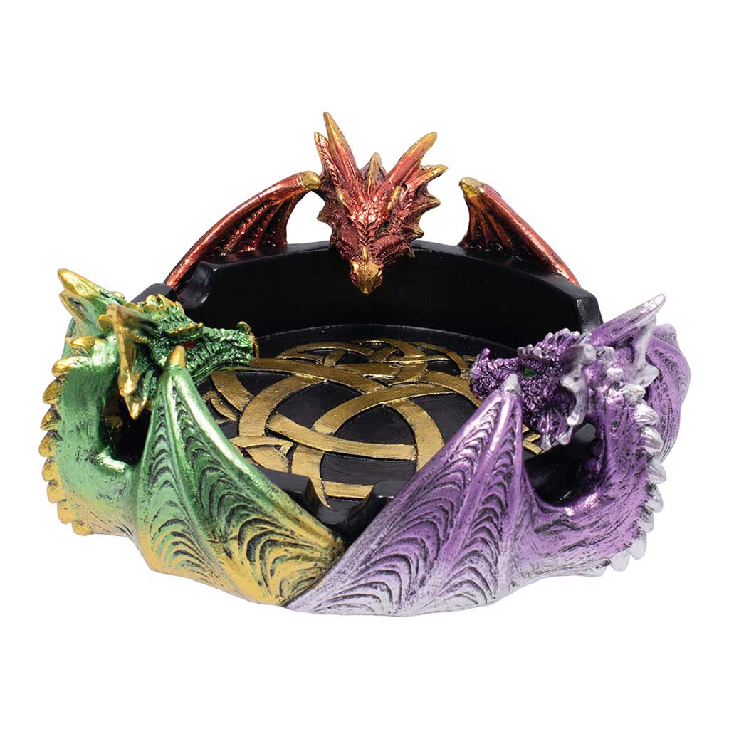 Tri Color Random Items Tri Color Triple Dragon Ashtray | 5.5 Inch - Honeybee Herb – Dip Devices