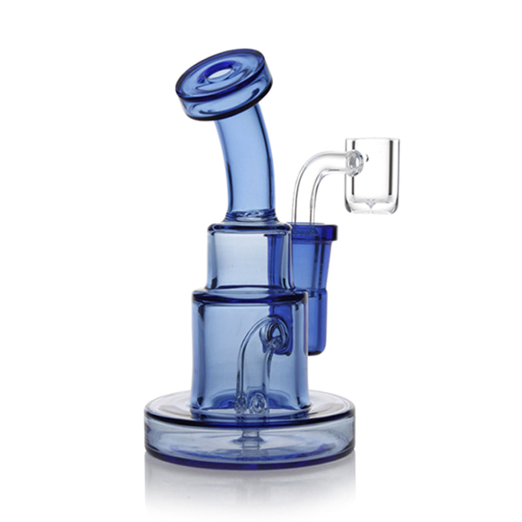 5.5-inch blue translucent glass dab rig