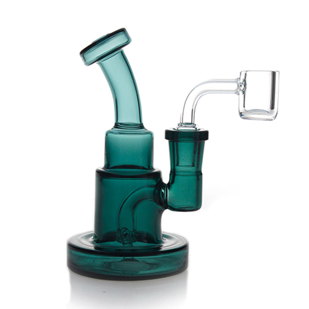 5.5-inch green translucent glass dab rig