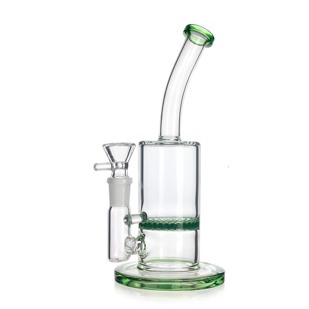 8.5-inch green honeycomb perc glass dab rig
