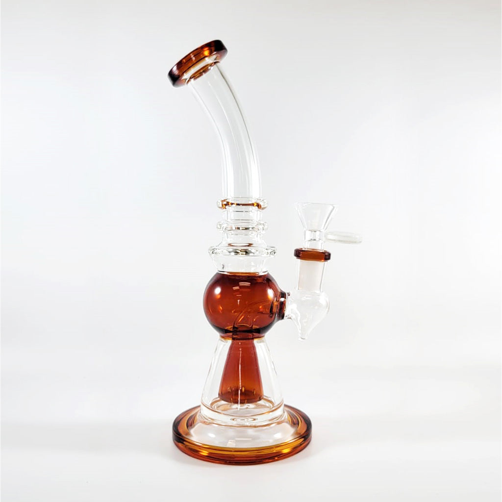 8-inch amber cone perc glass bong