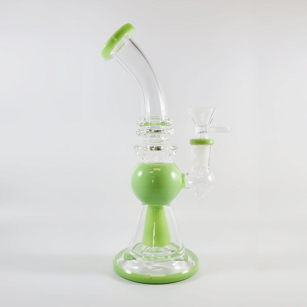 8-inch milky green cone perc glass bong