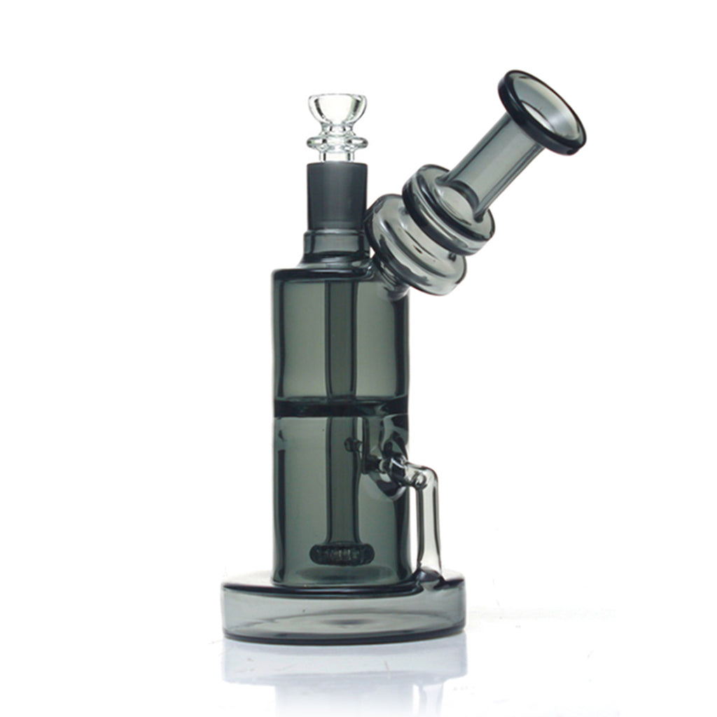8-inch showerhead perc translucent side spout glass oil rig in black