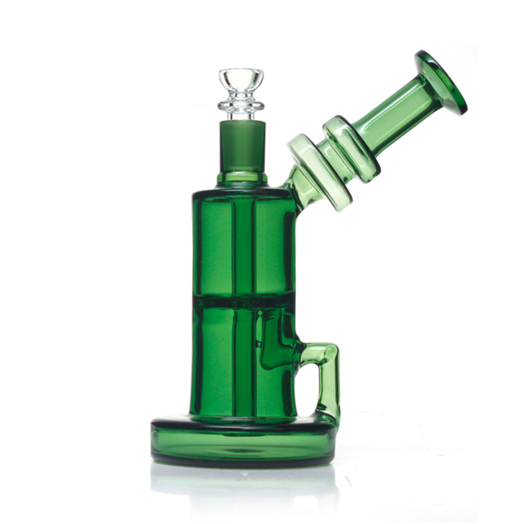 8-inch showerhead perc translucent side spout glass oil rig in green