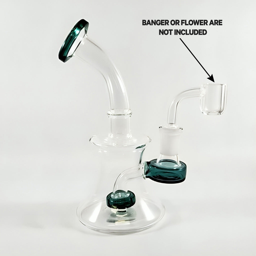 Matrix perc dab rig shown with quartz banger, flower and banger not included