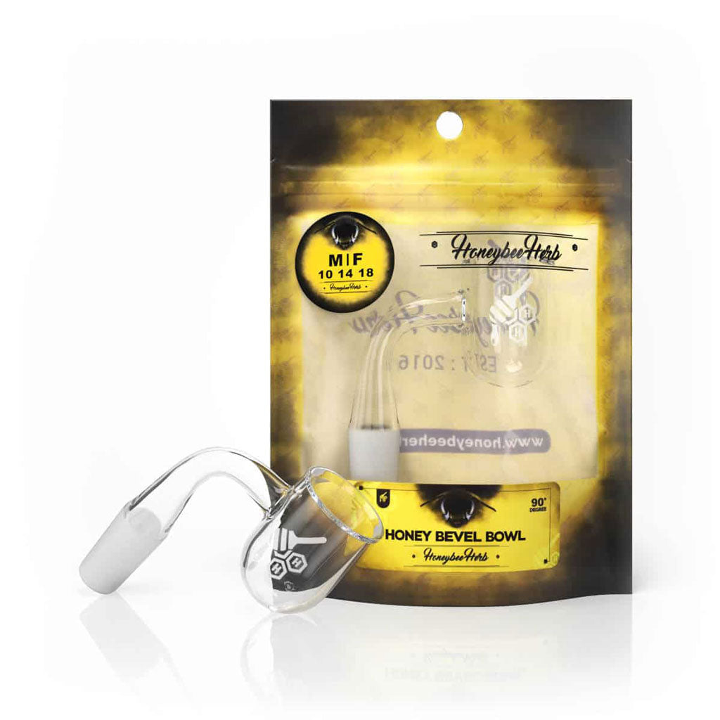 HONEY BEVEL BOWL QUARTZ BANGER - 90° DEGREE | YL-CLOSEOUT