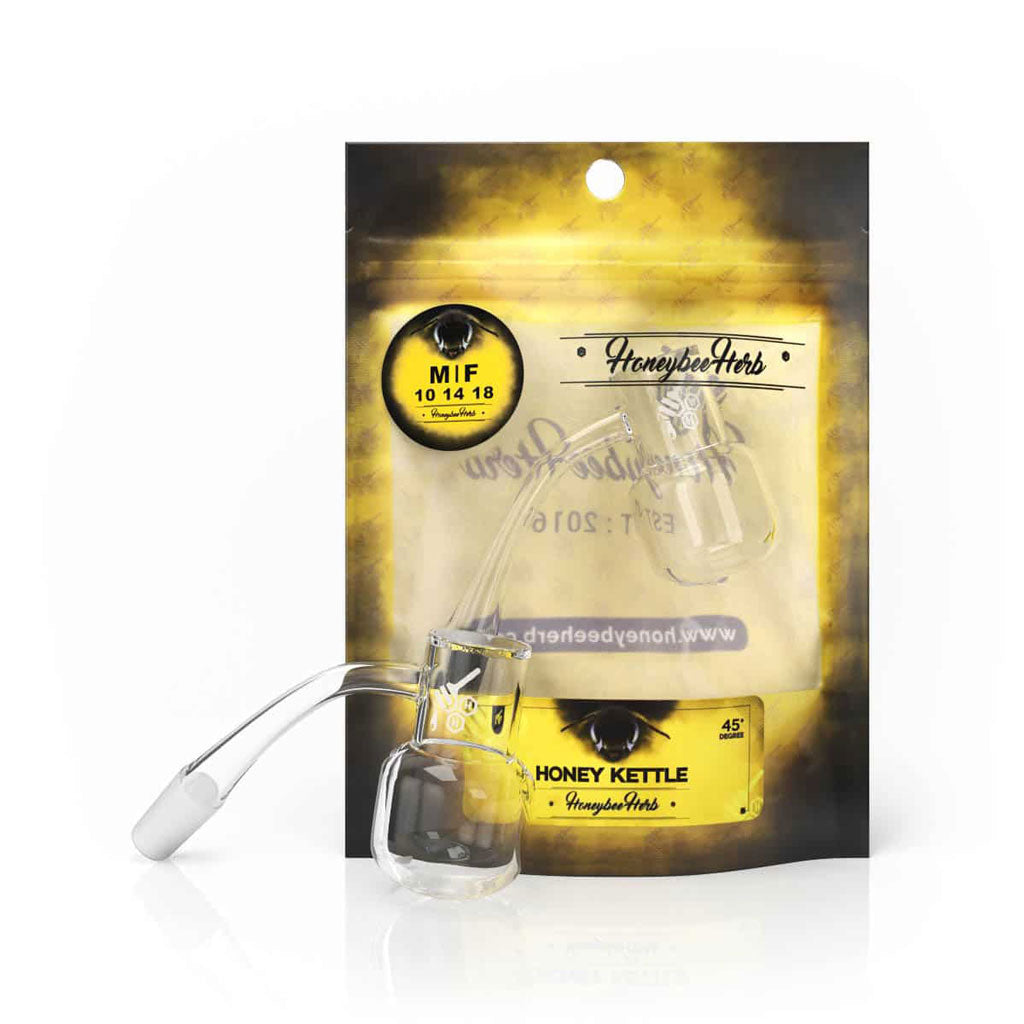 Honey kettle quartz banger, 45 degree (YL), view 2