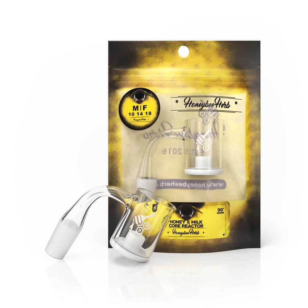 Honey & milk core reactor quartz banger, 90 degree (YL), view 2
