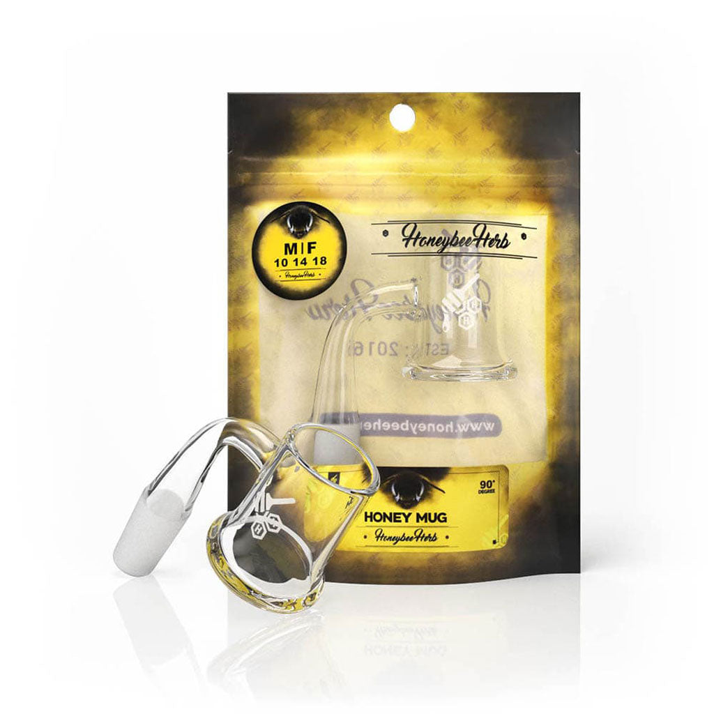 Honey mug quartz banger, 90 degree (YL), view 2