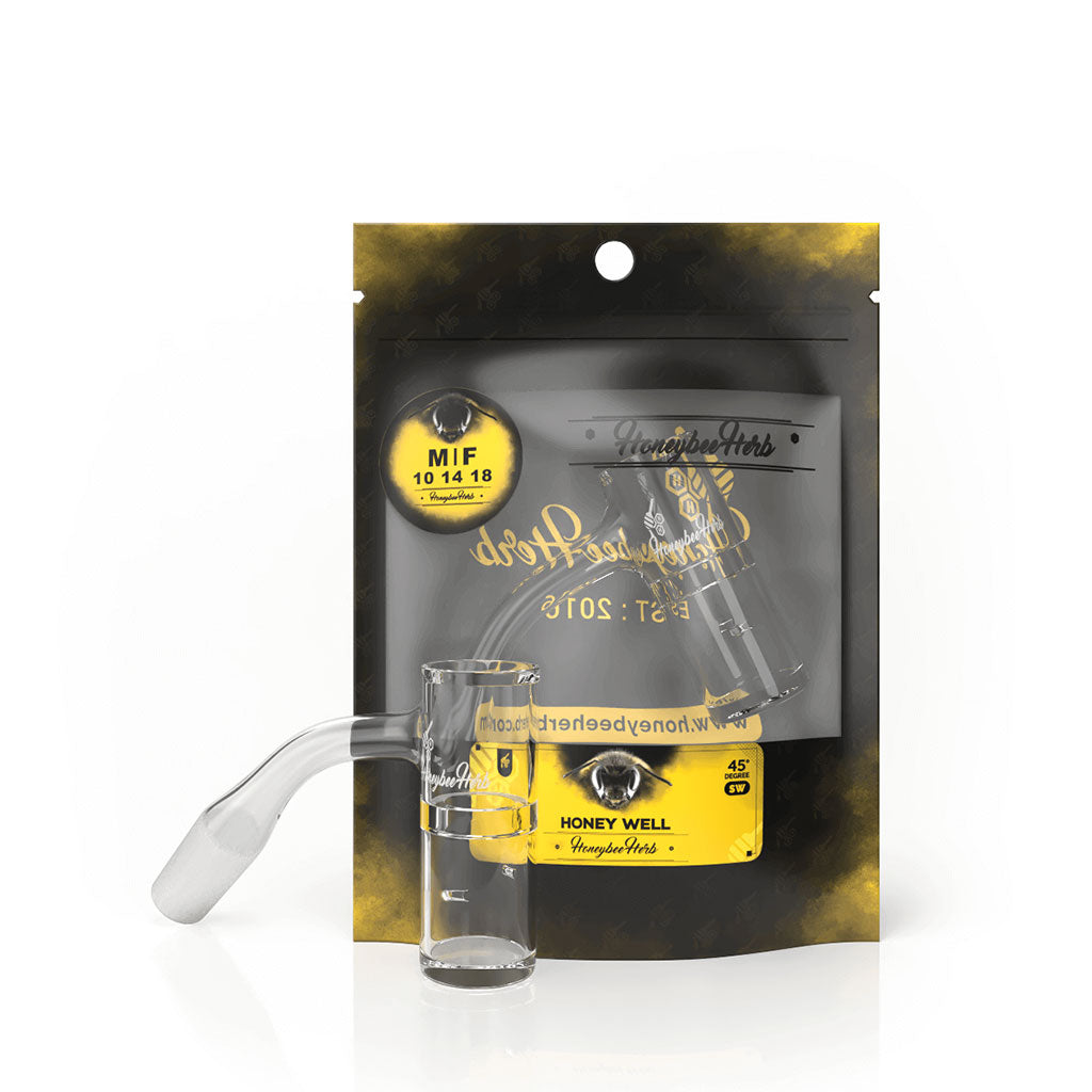 Honeybee Herb Honey Well 45-degree quartz banger Black Line product view