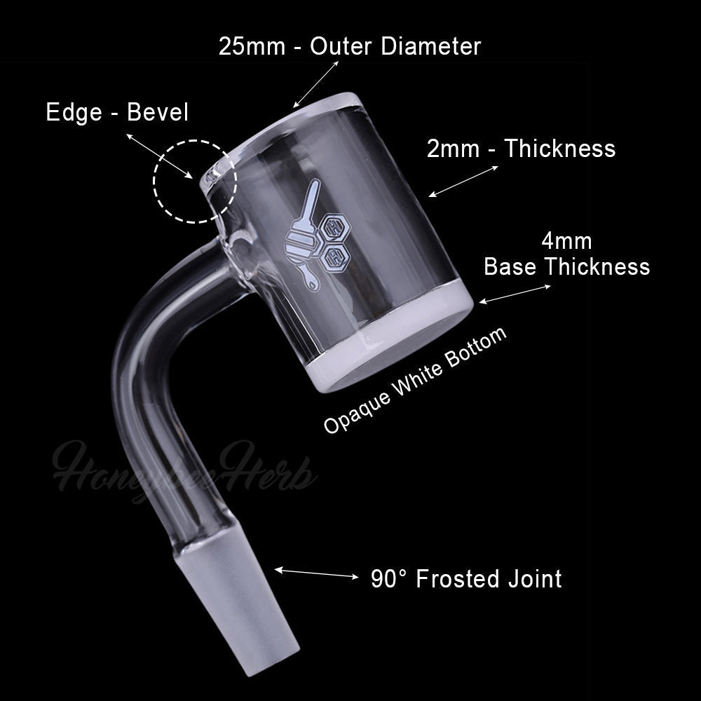 Honey & Milk bevel quartz banger with 10mm joint, alternate angle