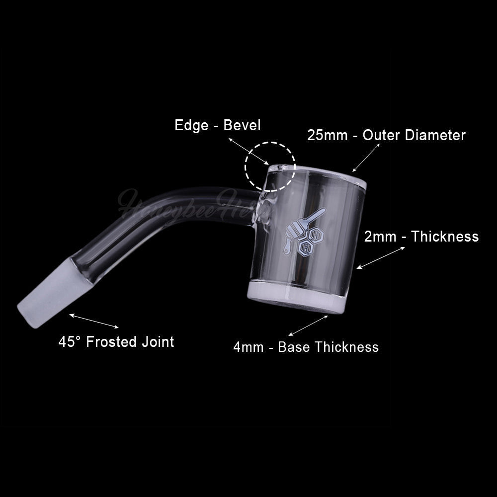 Honey & Milk bevel quartz banger with 10mm joint, alternate angle