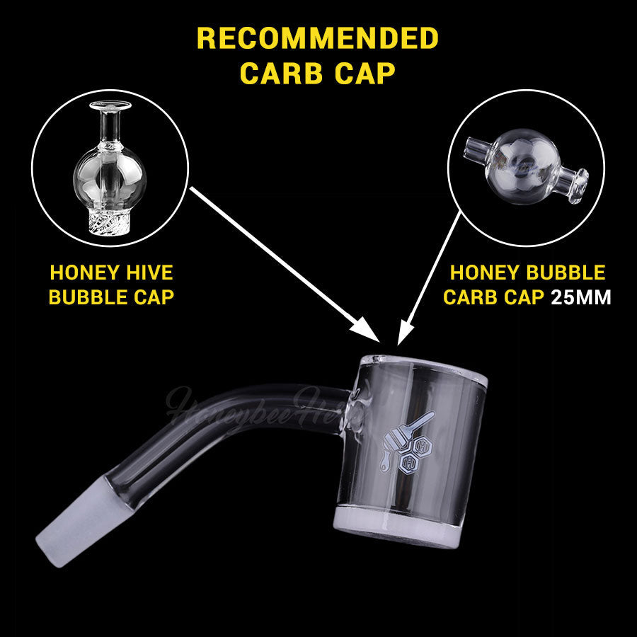 Honey & Milk bevel quartz banger with 10mm joint, detail view