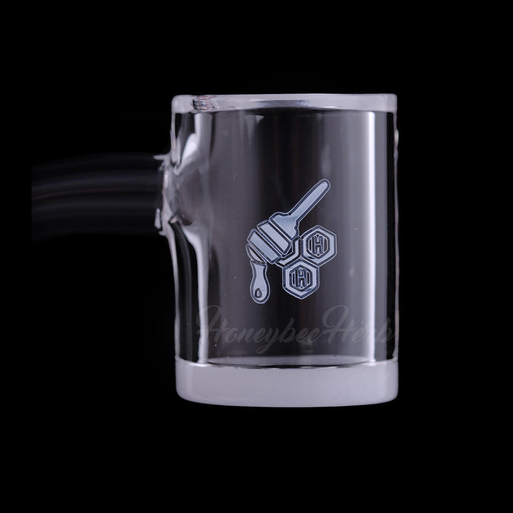 Close-up of Honey & Milk bevel quartz banger beveled rim