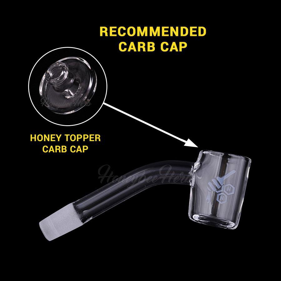 Honeybee Herb thick original quartz banger, angled view