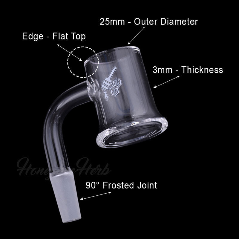 Honey mug quartz banger, 90 degree (YL), view 6