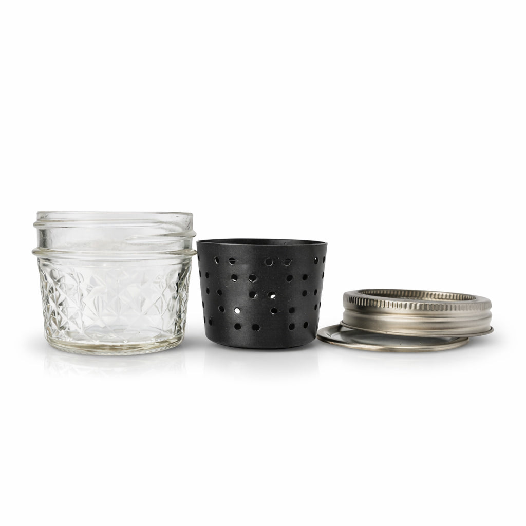 DR BUZZKILL'S MINI GLASS DUNK TANK: ISO JAR WITH STRAINER