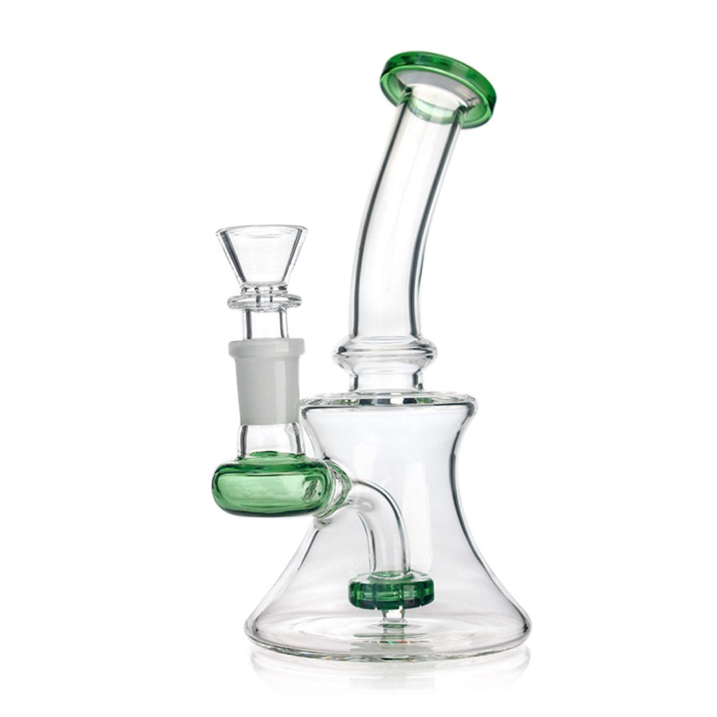 HOURGLASS CURVED NECK SHOWERHEAD PERC DAB RIG – Dip Devices