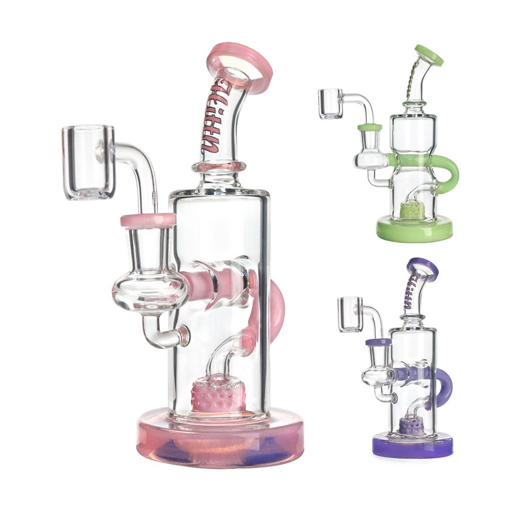 Hittn Color-Accented Barrel Perc Recycler Rig for Sale – Dip Devices