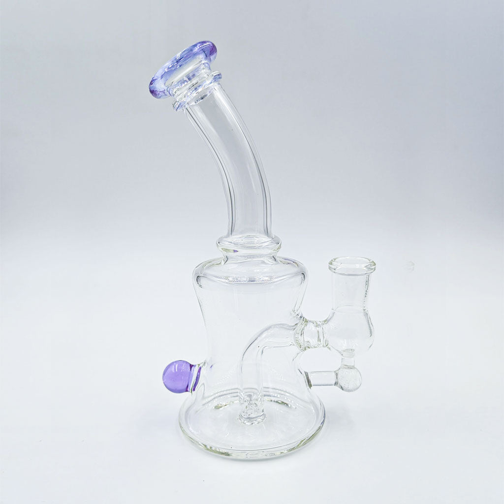 Purple inline perc dab rig, 6 inch glass concentrate rig