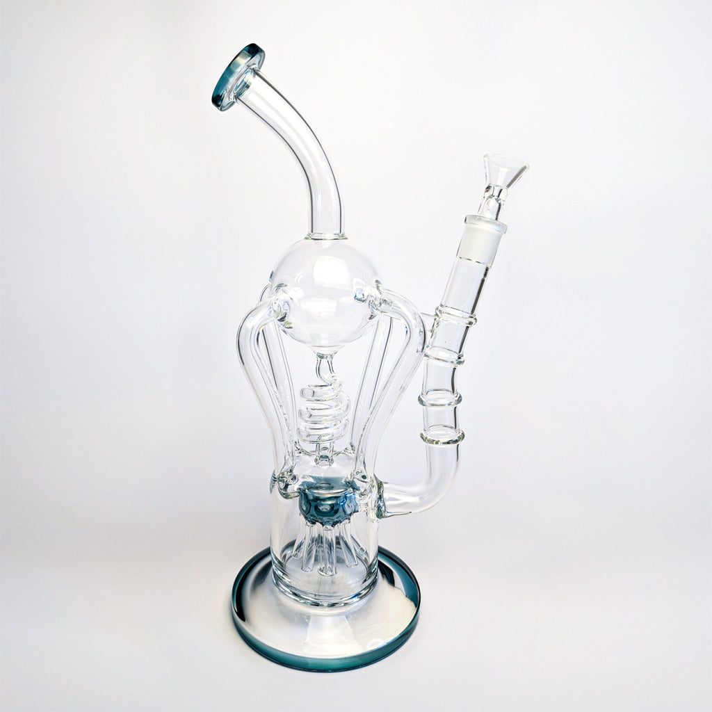 Coil and sprinkler tree dual perc recycler rig