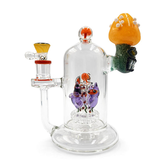 LOOKAH 8 INCH MINI CUTE CLOWN MUSHROOM GLASS RIG