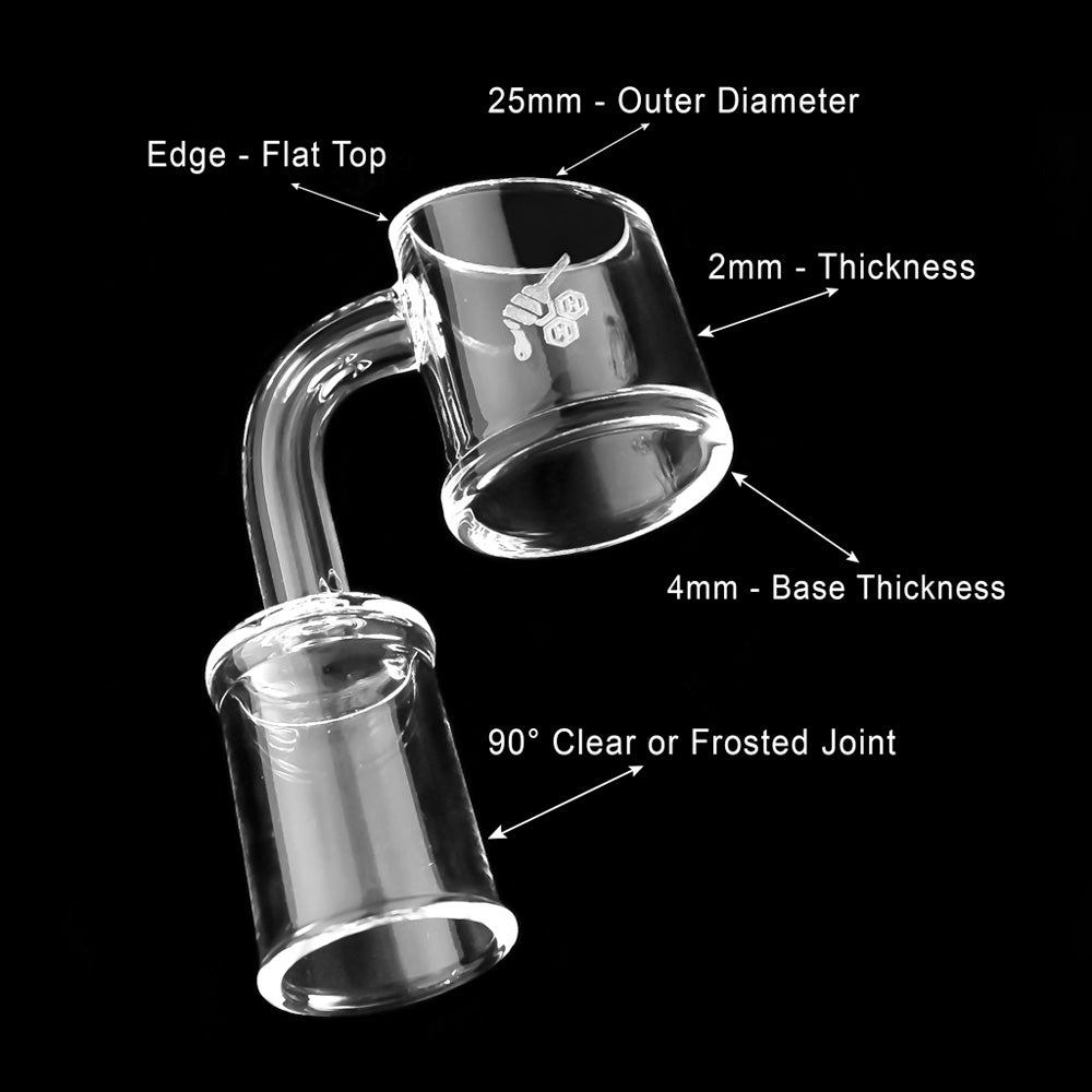 Fat bottom quartz banger, 90 degree (YL), view 4