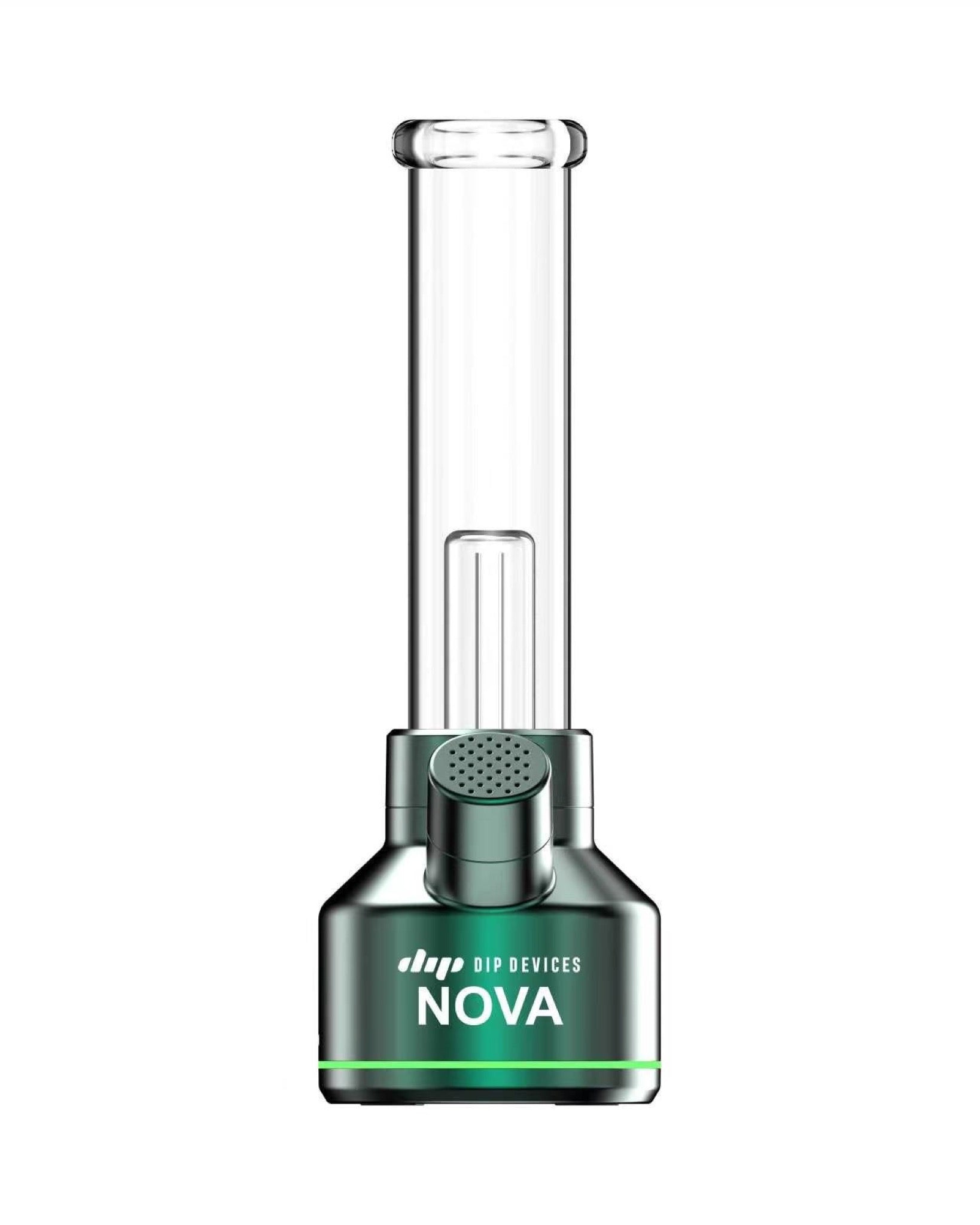 Nova electric bong by Dip Devices in green — battery-powered bong that ignites dry herb without a lighter or torch