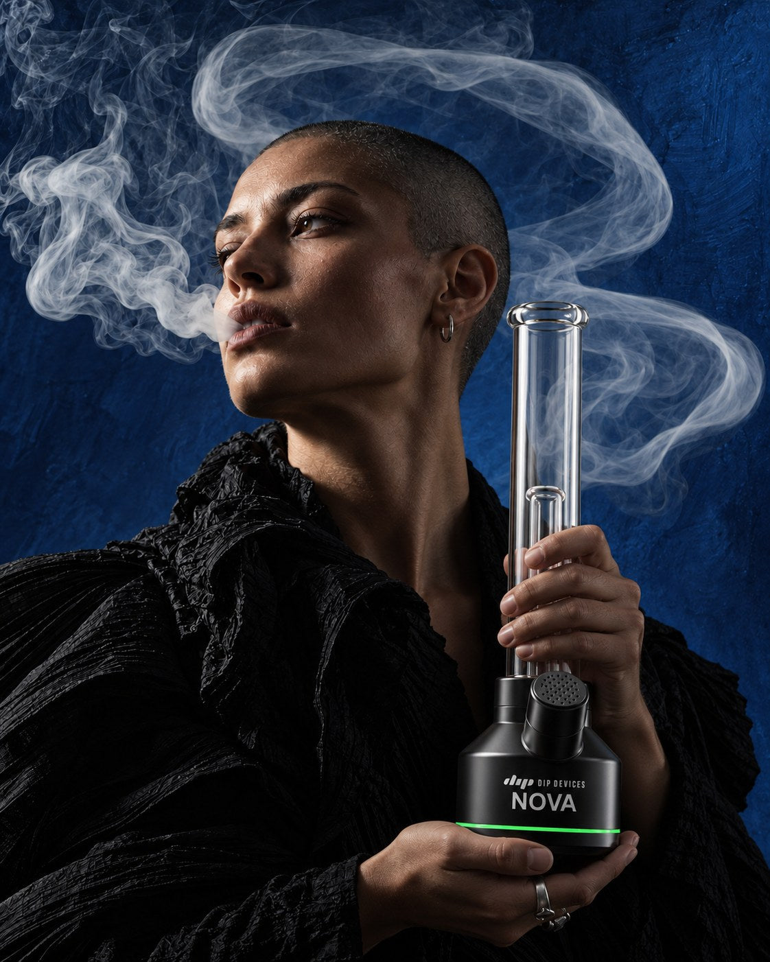 Nova electric bong producing real smoke rather than vapor — true combustion from the igniter coil, no lighter
