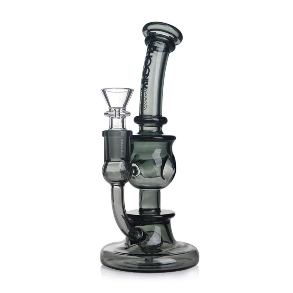 Black glass Phoenix Star 8-inch controlled airflow bubbler dab rig