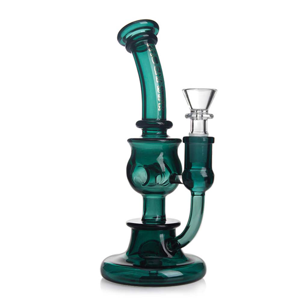 Green glass Phoenix Star 8-inch controlled airflow bubbler dab rig