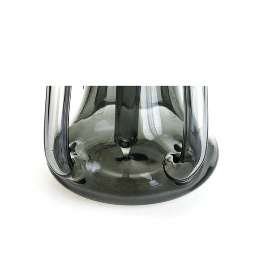 Close-up of the base on the Phoenix Star 8-inch dual chamber recycler dab rig