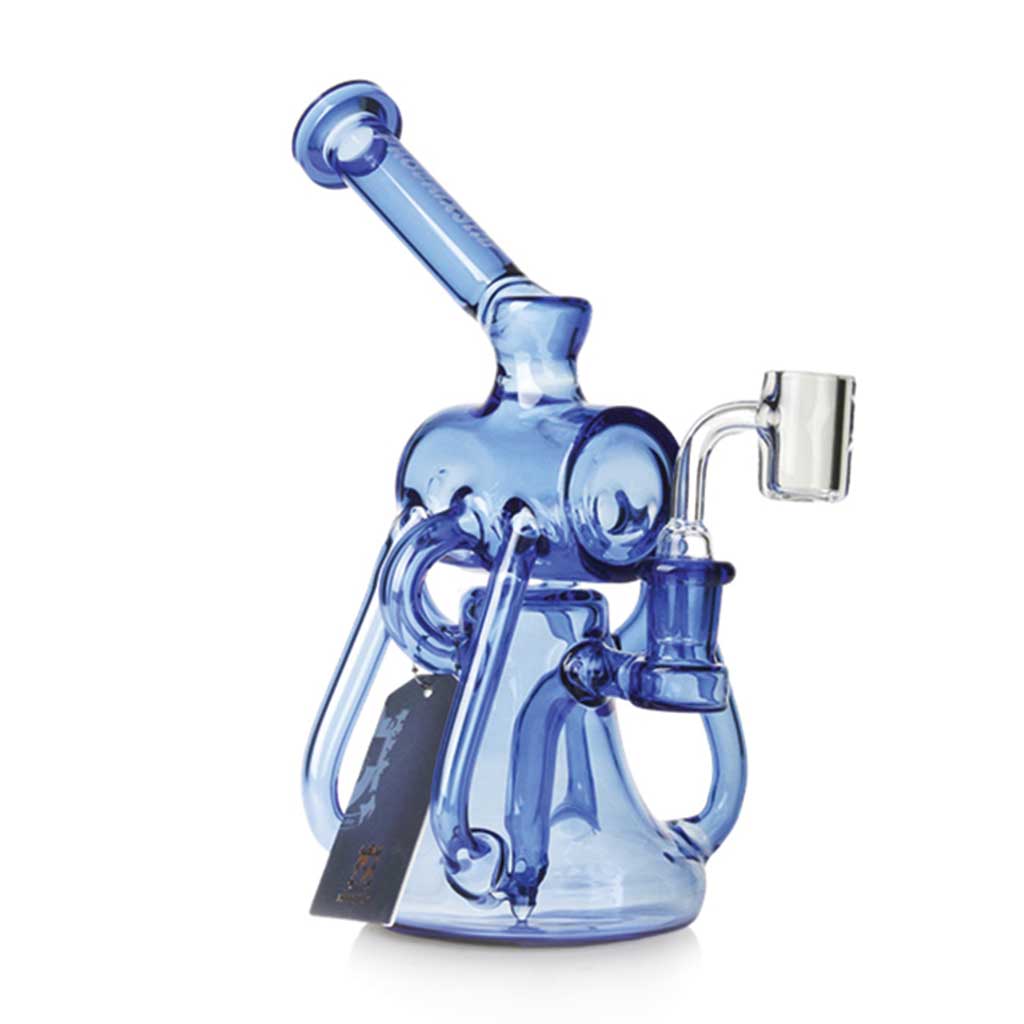 Blue Phoenix Star 8-inch dual chamber cylinder top recycler dab rig