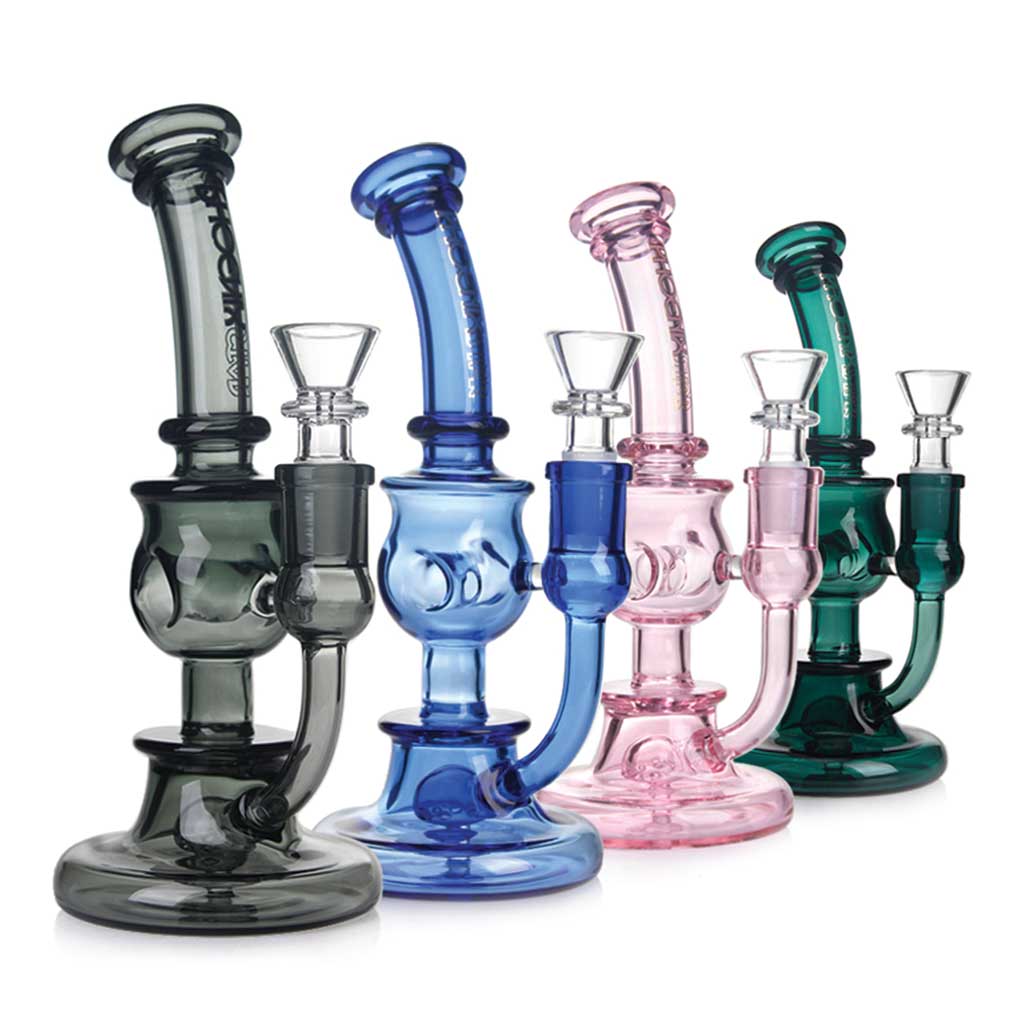 Green Flower Phoenix Star 8-inch controlled airflow bubbler dab rig in assorted colors