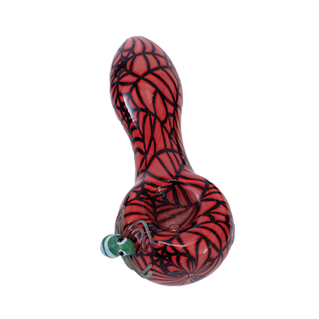 Red Spider's Web glass spoon hand pipe