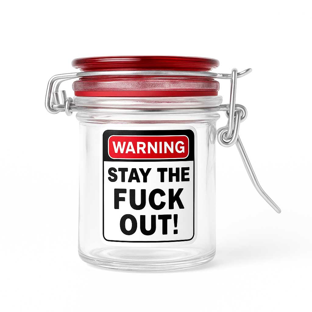 Warning - Stay The Fuck Out Airtight Herb Jar | Honeybee Herb – Dip Devices