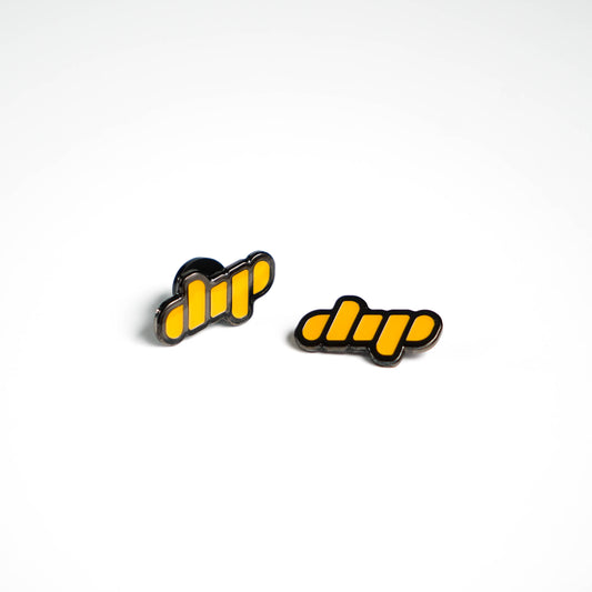 Dip yellow logo enamel pin