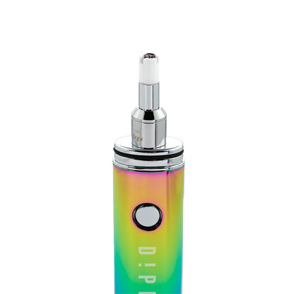 Dipper electric honey straw, rainbow front close up of tip for dabbing from jar..