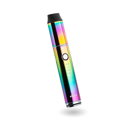 2-in-1 Dipper electric honey straw, rainbow front view with refillable reservoir attachment.
