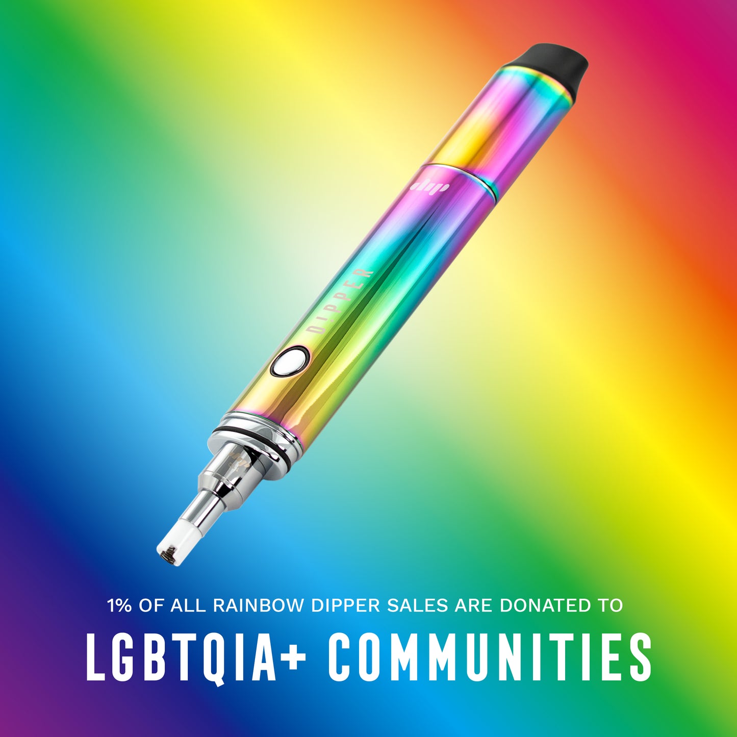 Rainbow multi-color chromatic ombre honey straw vape with 1% of proceeds benefiting LGTBTQIA+ communities.